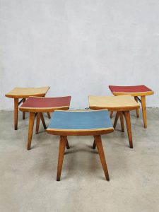 Retro voetenbank fifties vintage sixties stool ottoman color