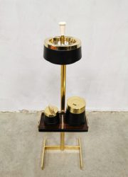 Vintage brass floor ashtray stand sigaretten standaard Modernist