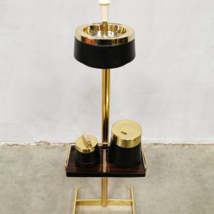 Vintage brass floor ashtray stand sigaretten standaard Modernist