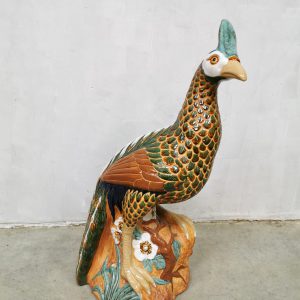 Vintage ceramic sculpture peacock pauw keramiek beeld