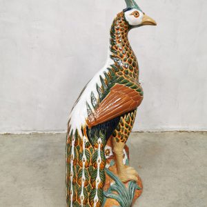 keramiek beeld ceramic peacock pauw statue