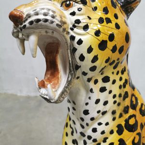 vintage Italian design ceramic cheetah tiger statue beeld