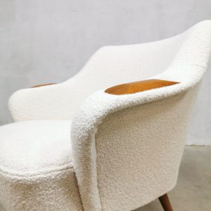 Danish design armchair cocktail stoel Deens boucle midcentury modern design