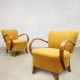 Vintage art deco armchairs lounge fauteuils Jindrich Halabala H-237