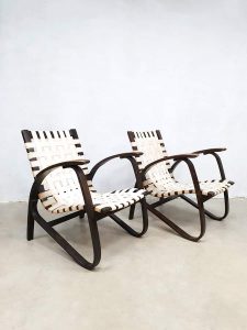 vintage design bentwood armchairs by Jan Vaněk for UP Zavodny lounge fauteuils