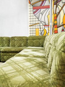 vintage velvet green sofa bank modular sofa modulaire bank