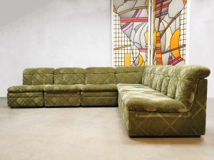 vintage design sofa lounge bank green velvet seating