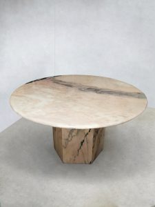 Midcentury Italian design marble dining table eetkamertafel marmer