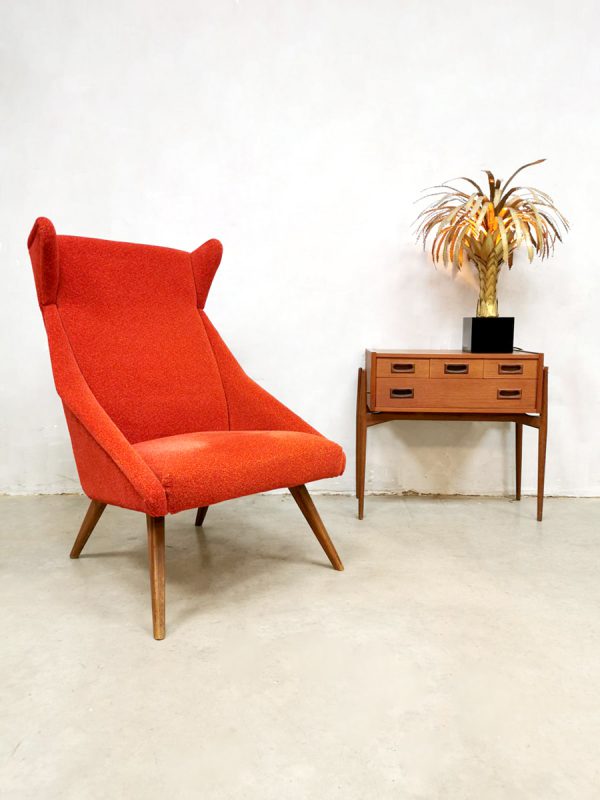 Midcentury Danish design wingback chair oorfauteuil