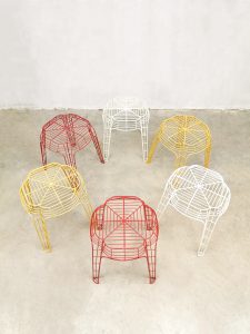 vintage kruk krukken draad wire stool stools vintage design industrial style