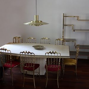 Vintage tavertine dining table Willy Rizzo