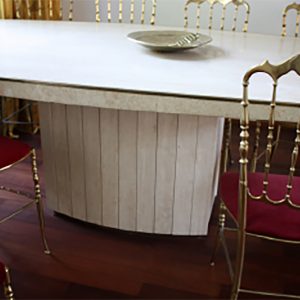 tavertine eetkamertafel Willy Rizzo marble dining table