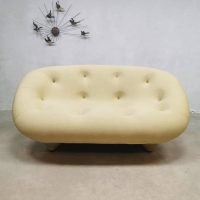 Vintage Ligne Roset sofa & stool 'Ploum' lounge bank & poef Bourellec