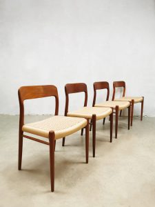Vintage Danish dining chairs Niels O. Møller Deens eetkamerstoelen No.75