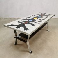 Vintage coffee table tile table salontafel tegeltafel Erpe 'Color art'