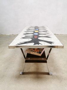 Vintage coffee table tile table salontafel tegeltafel Erpe 'Color art'