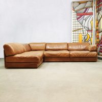 Midcentury design leather modular sofa bank De Sede DS76