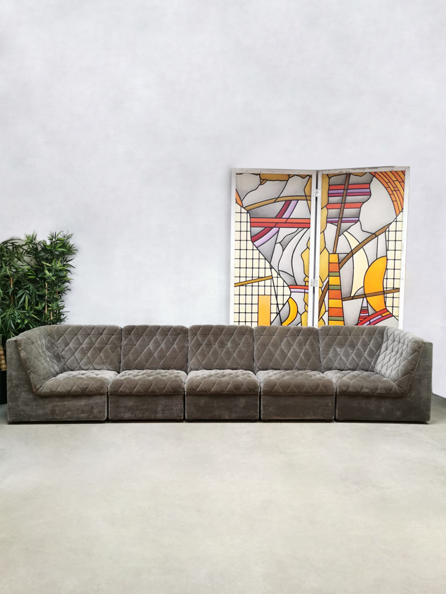 Vintage design modular sofa elementen bank 'Stitched'