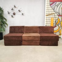 Vintage design modular chocolate brown sofa elementen bank Cor