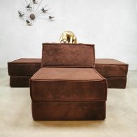 Vintage design modular chocolate brown sofa elementen bank Cor