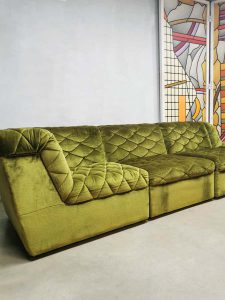 modulaire vintage sofa bank velvet green