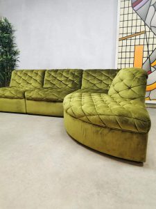 vintage sofa modulaire bank velvet green