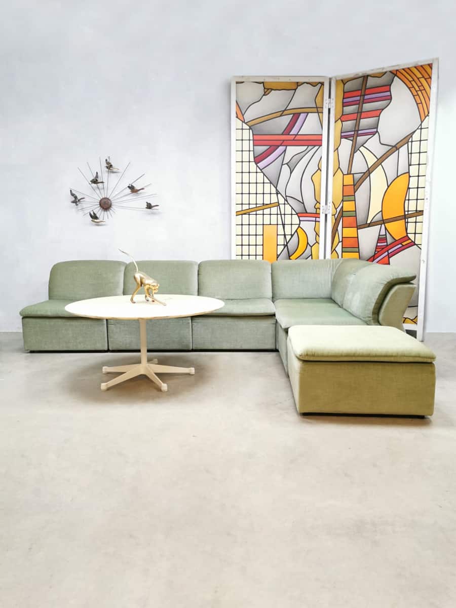 Vintage modular sofa modulaire lounge bank 'soft mint velvet'