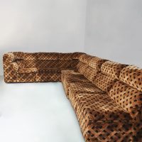 Vintage modular sofa chocolate print modulaire lounge bank