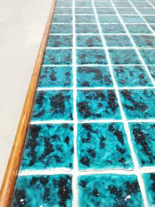 vintage tile salontafel tegel coffee table aqua blue