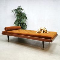 Midcentury Italian design daybed lounge sofa 'burnt orange'