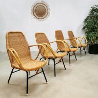 Vintage rattan armchairs rotan lounge stoelen 'gardenset'