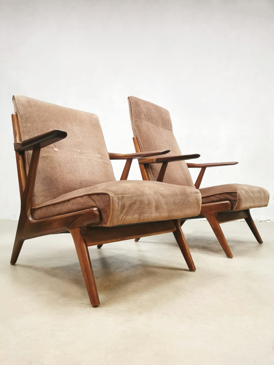 Vintage Danish Scandinavian armchairs lounge chairs Deense stijl