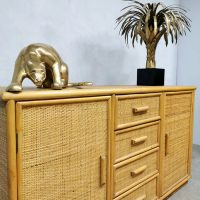 vintage design bamboe wandkast sideboard dressoir bamboo Ibiza style
