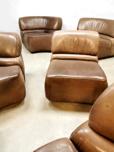 vintage modulaire leren lounge bank modular leather sofa de Sede Cosmos Swiss design