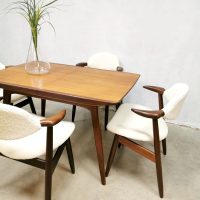 Vintage Dutch design extendable dining table eetkamertafel Webe Louis van Teeffelen