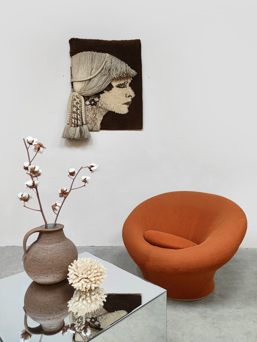 Vintage Dutch design wall tapestry wandkleed Desso studio