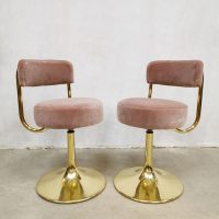 Midcentury Borje Johanson stools chairs 'Pink eclectic pearl'