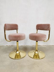 Midcentury Borje Johanson stools chairs 'Pink eclectic pearl'