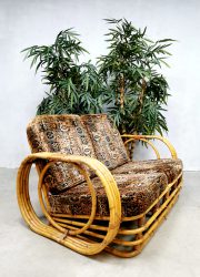 vintage retro rotan rattan sofa lounge bank Ibiza style Paul Frankl style
