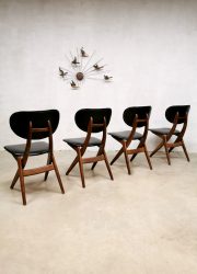 Louis van Teeffelen vintage design eetkamerstoelen Webe dining chairs scissor
