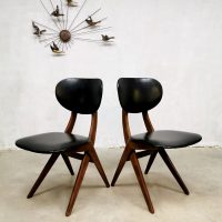 Webe design eetkamerstoelen scissor legs Louis van Teeffelen dining chairs vintage