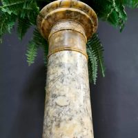 Vintage Italian marble pillar plant stand marmeren plantenstandaard pilaar
