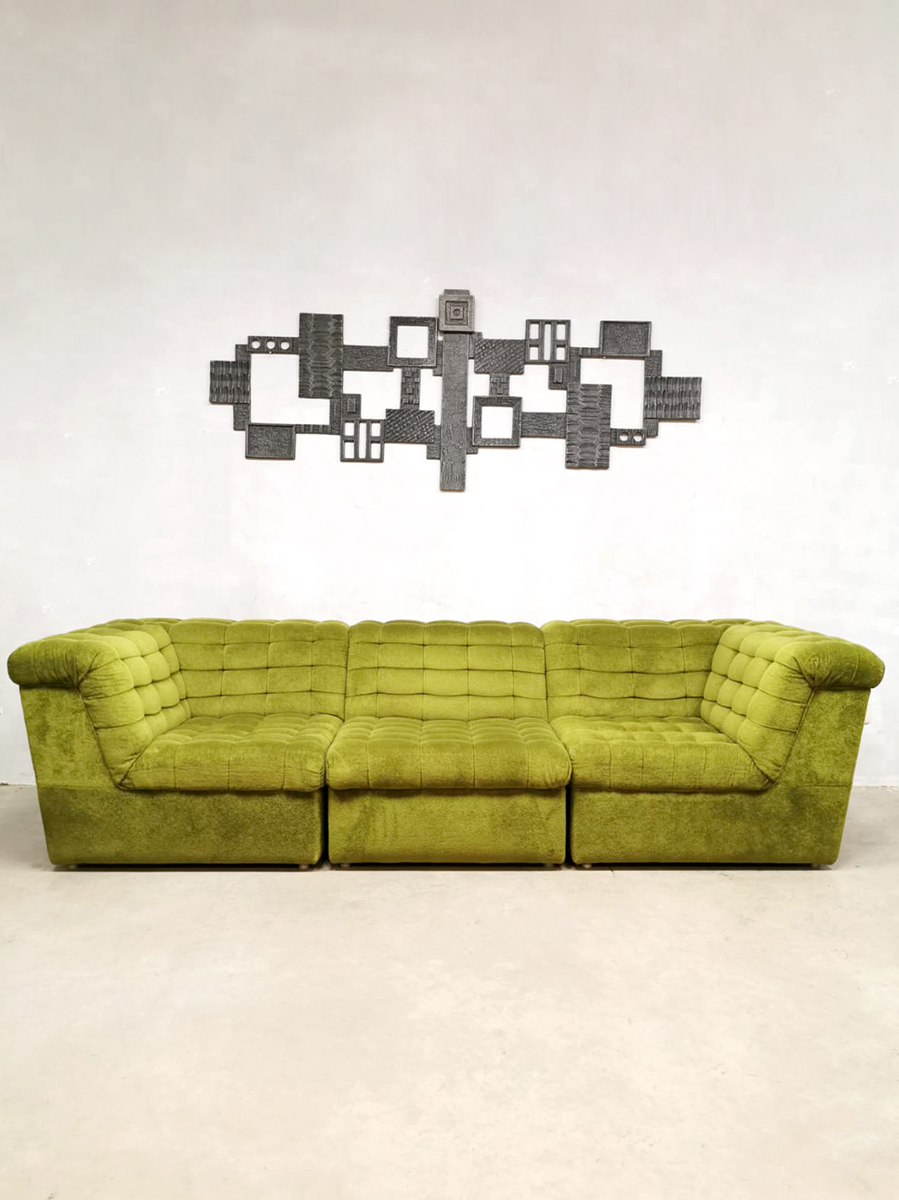 Vintage modular sofa modulaire bank 'botanical green'