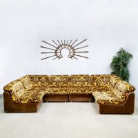 Seventies velvet modular vintage sofa modulaire lounge elementen bank