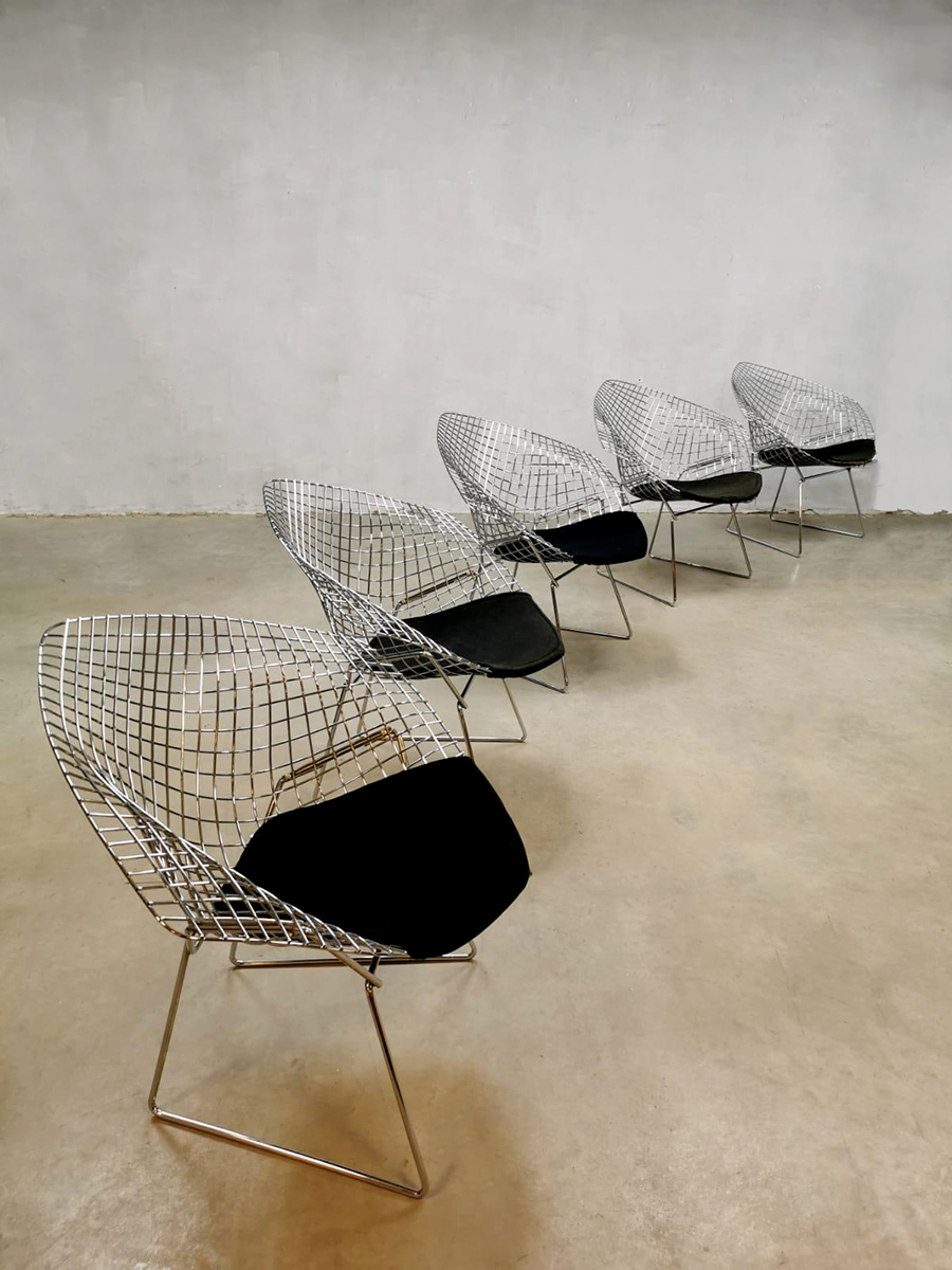 Vintage design Diamond wire chair draadstoel Harry Bertoia voor Knoll