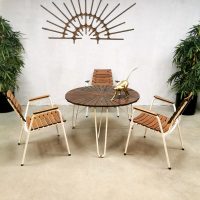 Midcentury design garden diningset chairs table outdoor tuinset Daneline Denmark