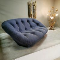 vintage sofa easy lounge bank blue