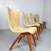 Vintage G. van Os eetkamer stoelen dinner chairs wing chair Dutch design