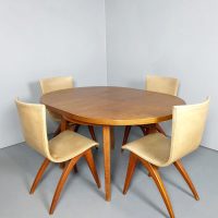 jaren 50 eetkamer set tafel stoelen dining set table wing chairs fifties van Os