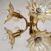 Vintage design brass chandelier pendant lamp hanglamp 'glam flower'